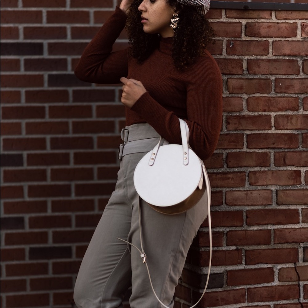 White Circle Purse